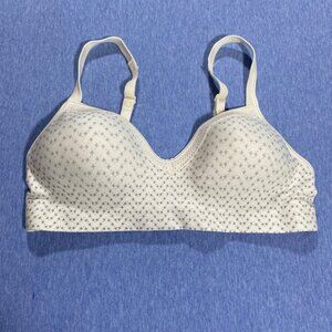 Hanes Sports Bra Size S - Nylon/Spandex Blend White & Gray Pattern